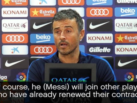 Luis Enrique ready to celebrate new Messi contract