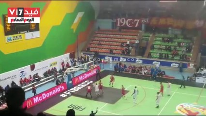 بطولة أفريقيا للسلة.. الأهلى يتقدم على الأفريقى 38/32 فى الشوط الأول