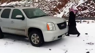 Snowing in Saudi Arabia