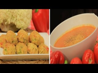 أقراص القرنبيط المخبوزة  - شوربة الطماطم والفلفل  | بالهنا حلقة كاملة