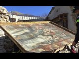 Castelsantangelo sul Nera (MC) - Terremoto, recupero opere chiesa Santa Maria (09.12.16)
