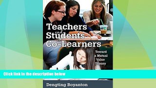 Price Teachers and Students as Co-Learners: Toward a Mutual Value Theory (Educational Psychology)