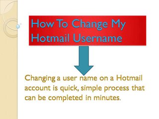 how to change my hotmail username