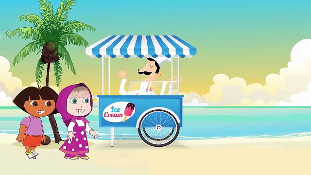 Маша и Медведь с Спайдермена и Дора Плачет, когда Потеряли Мороженое мультфильм,Обезьянки,анимация