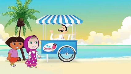 Маша и Медведь с Спайдермена и Дора Плачет, когда Потеряли Мороженое мультфильм,Обезьянки,анимация