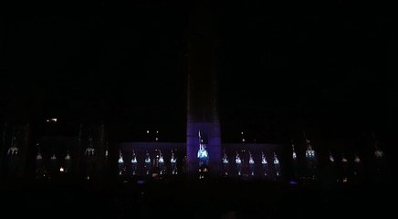 Beautiful fantatic building lights animations digitally laser