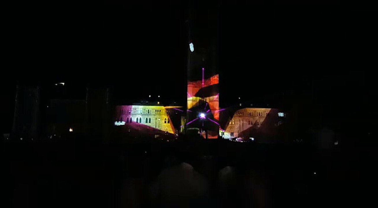 Beautiful fantatic building lights animations digitally laser