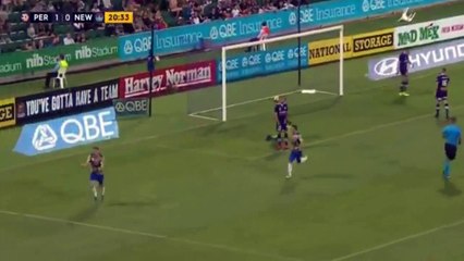 Andrew Hoole Goal - Perth Glory FC vs Newcastle Jets  1-1  Australian A-League 10-12-2016 (HD)