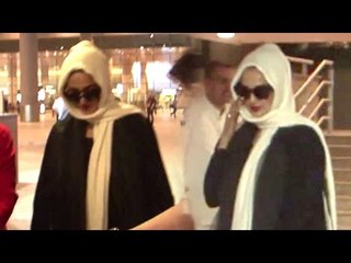 Rekha Trying To Hide herself At Mumbai Airport