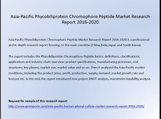North American Phycobiliprotein Chromophore Peptide Market Research Report 2016-2020