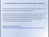 North American Respirator Filter Market Research Report 2016-2020