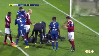Goalkeeper hit by exploding FLARE during Soccer match