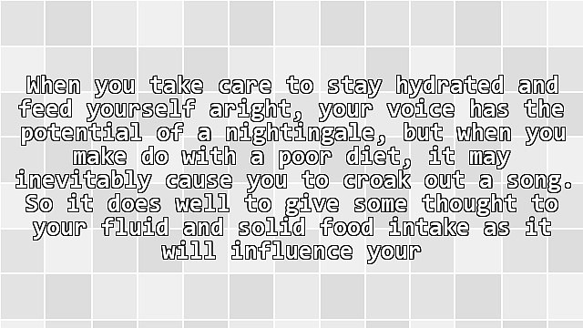 How To Improve Your Singing Voice: Drinking Water And Eating A Plant-Based Diet