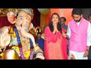 Aishwarya Rai & Abhishekh Bachchan's Ganpati 2016 Full Video HD Byculla, Mumbai Pendal Visit