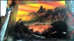 Spray paint art painter - Sunset landscape speed painting