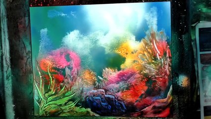 Spray paint galaxies, mountains, underwater painting at spray paint art secrets oct 2016