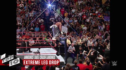 Announce table crash landings  WWE Top 10