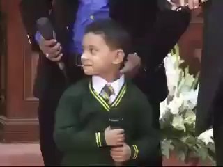 Cute child singing