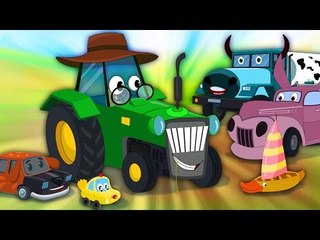 Little Red Car Rhymes - Old Mac Donald | Funny Old MacDonald With Cars