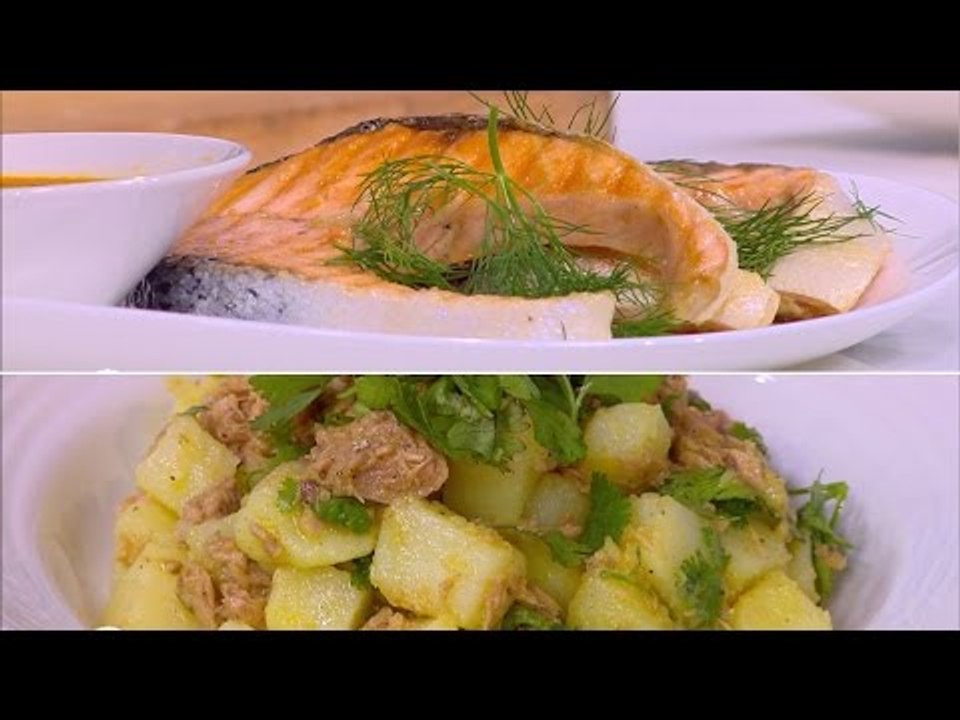 سلمون ستيك بصوص الزنجبيل - سلطة بطاطس بالتونة |...