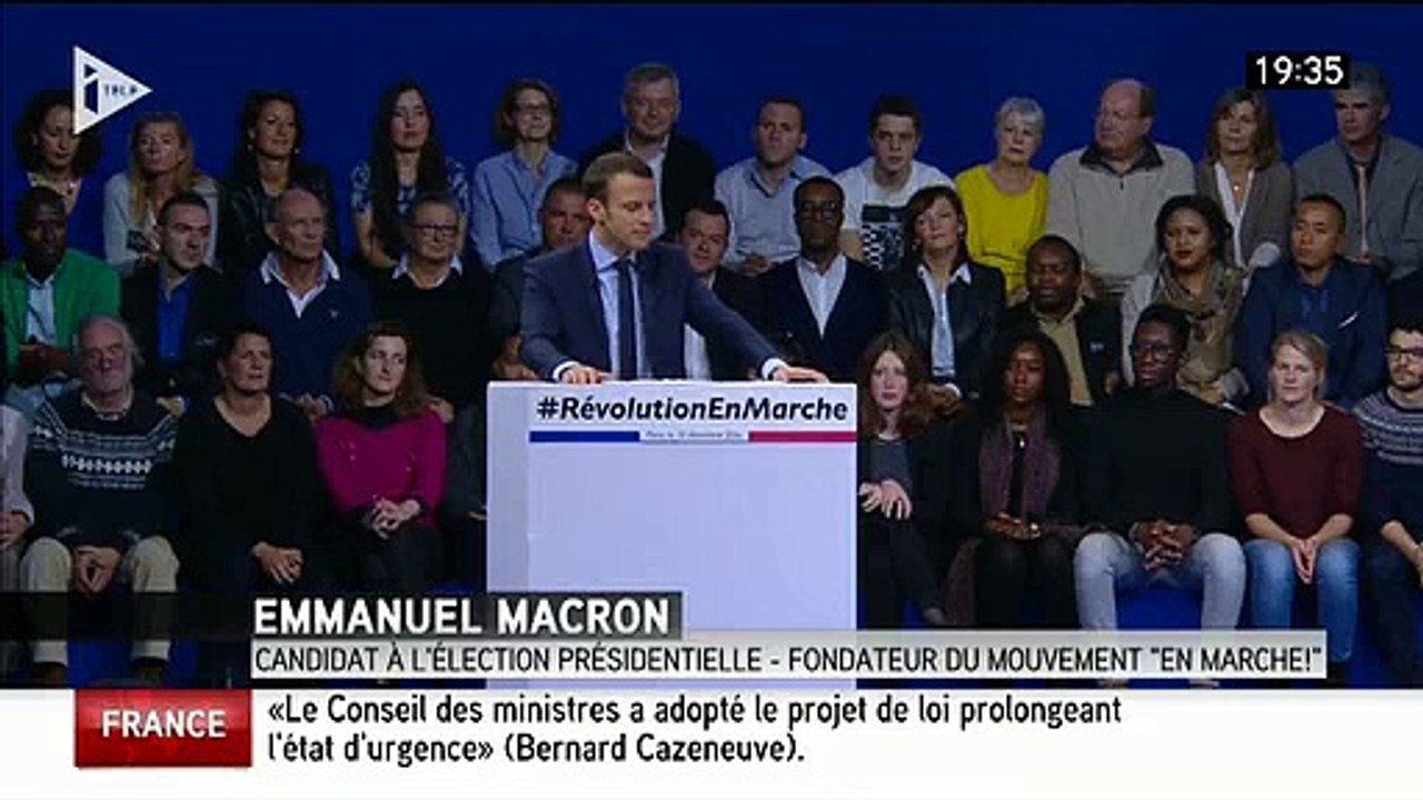 Emmanuel Macron était en meeting ce samedi 10 décembre à Paris.