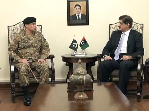 CM Sindh Syed Murad Ali Shah meets Corps Commander Karachi Lt. Gen Naveed Mukhtar ... (8 Dec 2006)