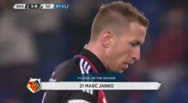 Marc Janko Goal - FC Basel 1893 1-0 FC St.Gallen 1879 (10.12.2016) - Swiss Supeer League
