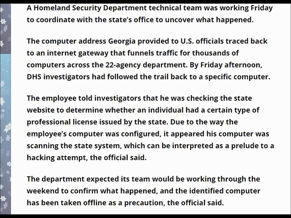 Proof - U.S. Federal government tried to hack Georgia election systems