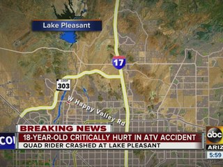 Teenager in critical condition after crashing ATV near Lake Pleasant