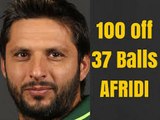 Shahid Afridi fastest 100 on 37 balls Against Sri Lanka