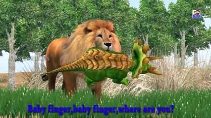 Finger Family Song Collection - Dinosaur V/s Lion V/s Crocodile - New Wild Attacks Collection kids