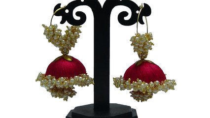 How to make Silk Thread with Jhumkas White Loreal at Home