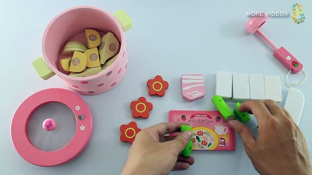 Toy cutting Velcro Food Playsets Mother Garden Wooden kitchen Toys Set