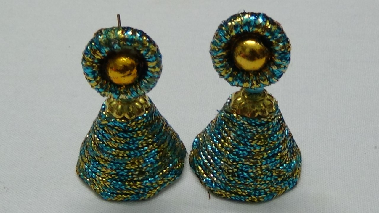 How to make Silk Thread Jhumkas | Silk Thread Jhumka Tutorial