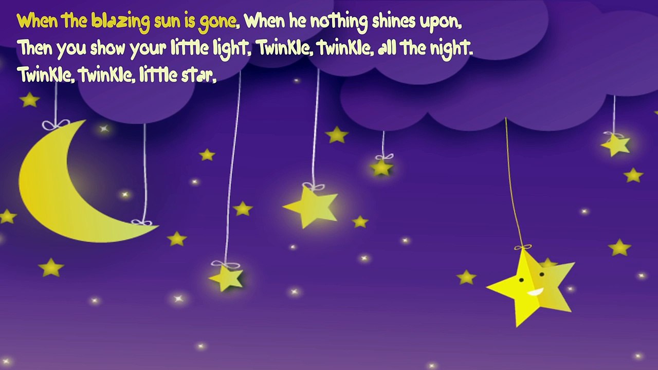 Twinkle Twinkle Little Star Nursery Rhymes for Children Kids Songs Karaoke Lyrics