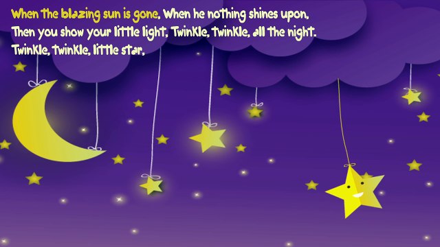 Twinkle Twinkle Little Star Nursery Rhymes for Children Kids Songs Karaoke Lyrics