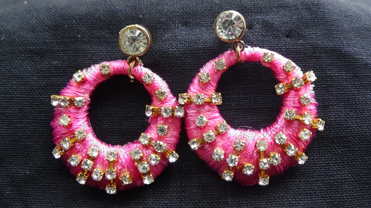 How to Make Silk Thread Ear Rings