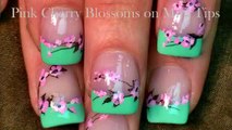 Easy Cherry Blossom Nails | Spring Flower Nail Art Design Tutorial