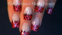 Neon Pink Leopard Nails | Easy Messy French Mani Nail Art Design