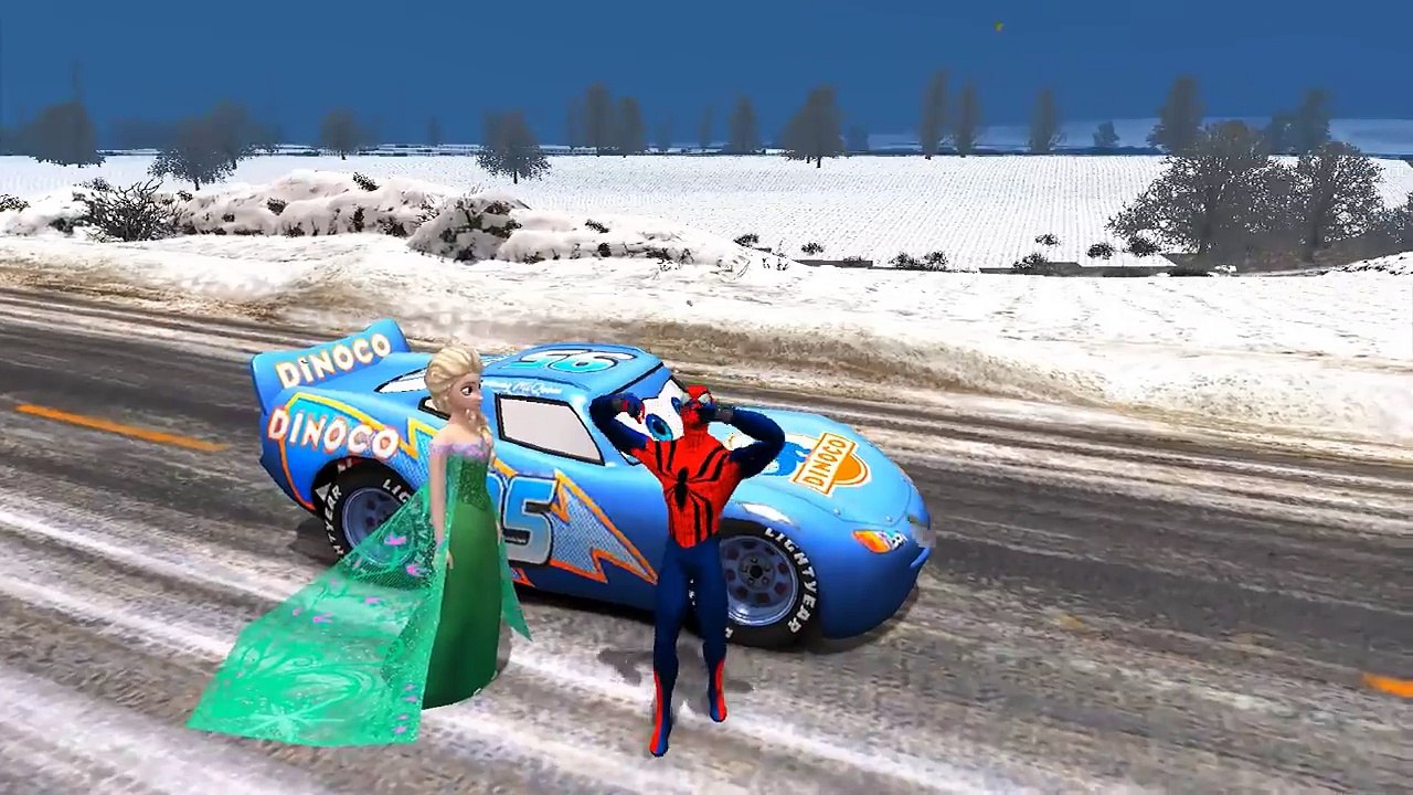 ELSA (FROZEN) y SPIDERMAN compiten en una pista nevada ❆ Invierno Eterno ❆ Gameplay