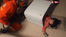 Une fillette de 2 ans reste coincée dans une machine à laver.