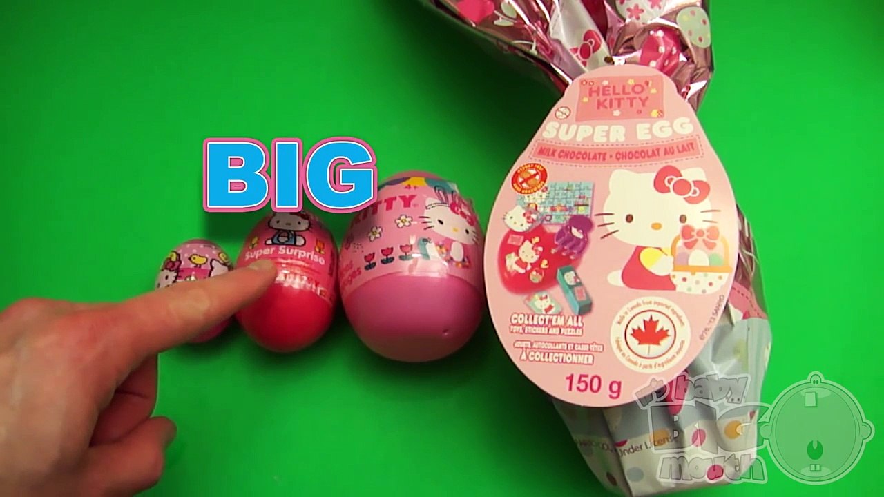 Hello Kitty Surprise Eggs Learn Sizes from Smallest to Biggest!