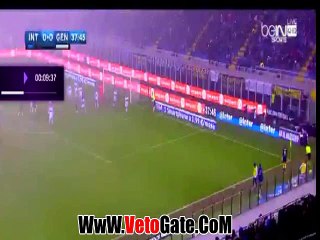 الهدف الاول والثانى انتر ميلان فى جنوى