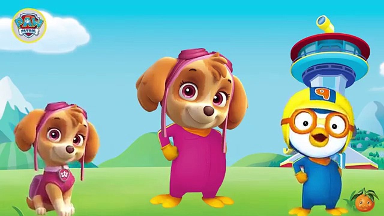 La Patrulla canina se disfraza Pororo, el pequeño pingüino La Familia Dedo Paw Patrol en Espanol