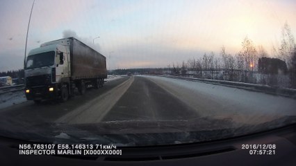 Truck Tire Explosion in Russia