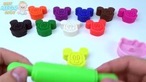Learn Colors Play Dough Mickey Mouse Hello Kitty Molds Rainbow Clay Fun and Creative for Kids