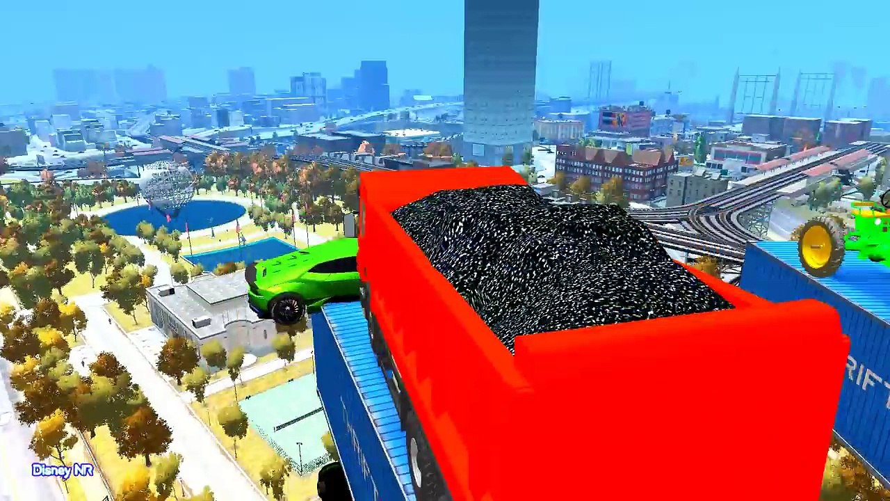 Learn Colors with Police Car, Fire Truck for kids, Very Long Cars and Spiderman Cartoon Fun Videos