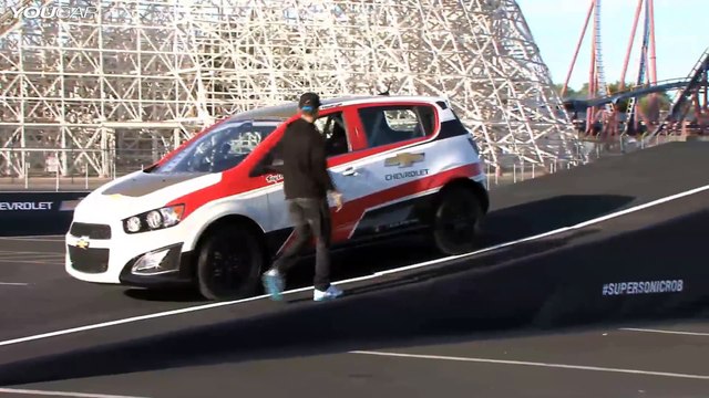► The farthest reverse ramp jump by a car - GUINNESS WORLD RECORDS - Chevy Sonic