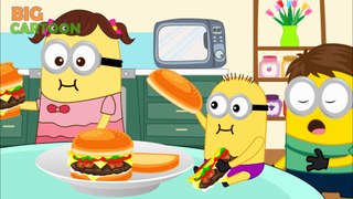 Minions Banana Eats Poop Hamburger Funny Story New Episodes! Finger Family Song Nursery Rhymes