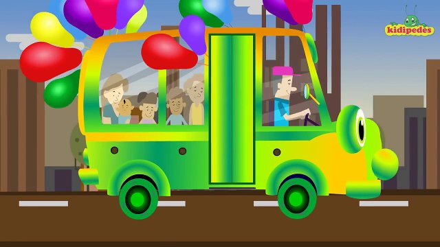 The Wheels On The Bus Go Round And Round - Popular English Nursery Rhymes with Lyrics